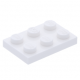 LEGO lapos elem 2x3, fehér (3021)